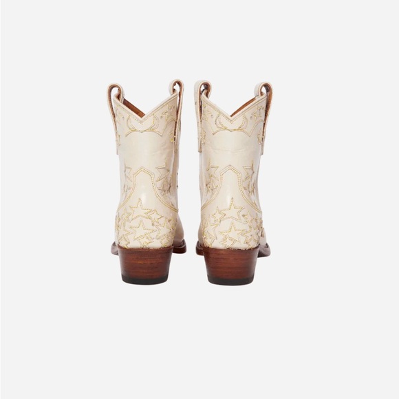 Miron Crosby Brooke Creme Leather Boots 7 - Picture 2 of 7